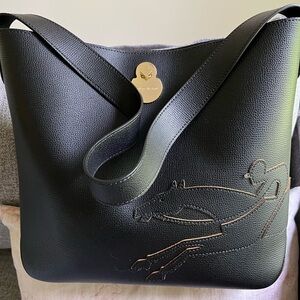 Black Leather Tote Bag